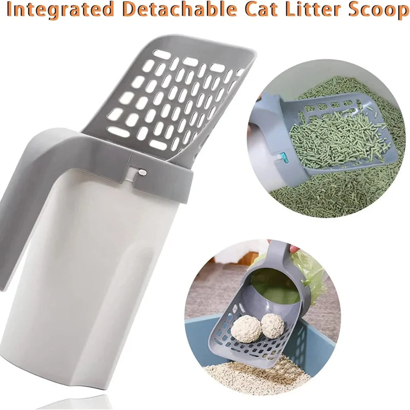 Cat Litter Scoop with Refill - Reusable Pet Cleaning Tool for Cat Waste Management