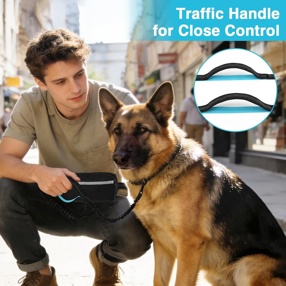 Professional Hands-Free Bungee Dog Leash for Large Breeds - Waist Leash for Comfortable Dog Walking