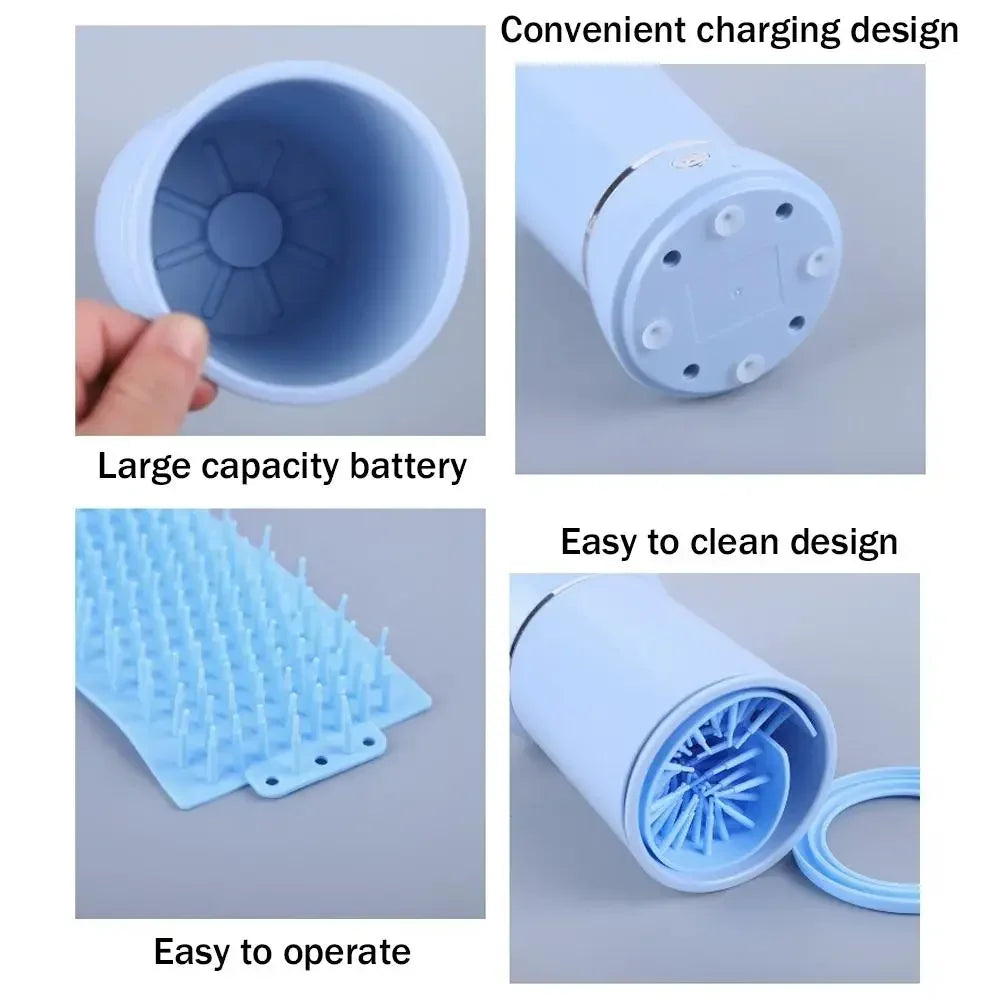 Electric Automatic Dog Paw Cleaner and Massager - USB Rechargeable Foot Washer for Small to Large Dogs