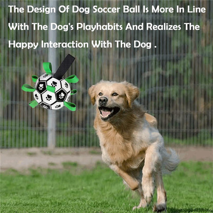 Durable Interactive Dog Soccer Ball for Tug of War - Ideal Water Toy and Birthday Gift for Small to Medium Dogs (6 Inch)