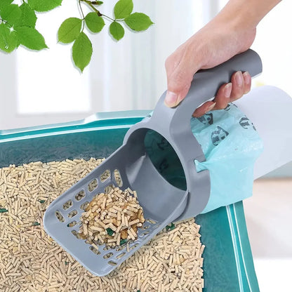 Cat Litter Scoop with Refill - Reusable Pet Cleaning Tool for Cat Waste Management
