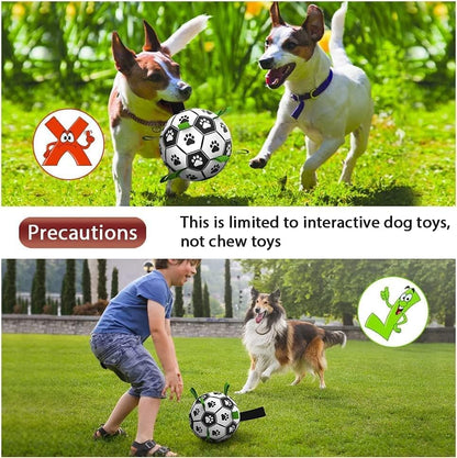 Durable Interactive Dog Soccer Ball for Tug of War - Ideal Water Toy and Birthday Gift for Small to Medium Dogs (6 Inch)