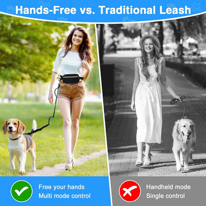 Professional Hands-Free Bungee Dog Leash for Large Breeds - Waist Leash for Comfortable Dog Walking
