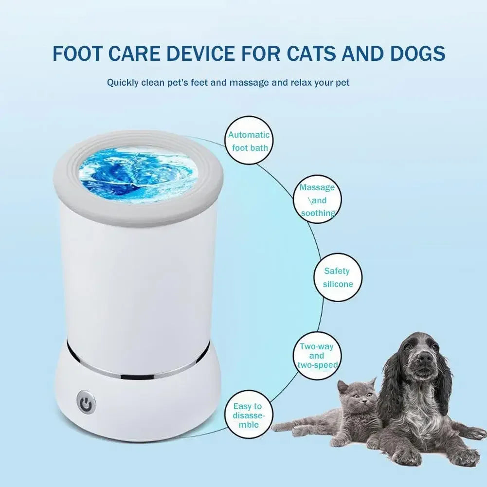 Electric Automatic Dog Paw Cleaner and Massager - USB Rechargeable Foot Washer for Small to Large Dogs