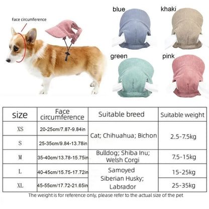 Adjustable Breathable Dog Baseball Cap with Ear Holes - Parent-Child Pet Sun Hat for Hiking